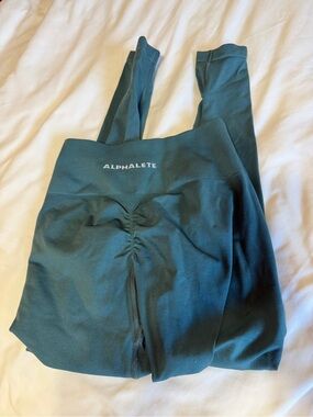 Alphalete Deep Teal Scrunch-Back High-Waist Leggings